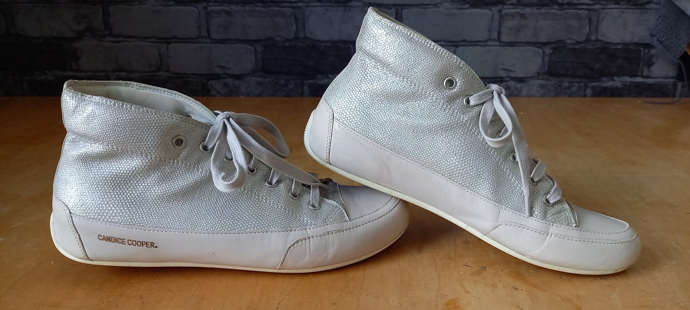 Candice Cooper Sneaker Gr. 39 Leder silber grau
