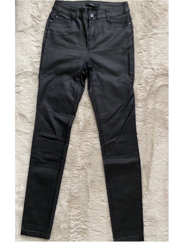 schwarze Hose Lederoptik Gr. 34 von Zero