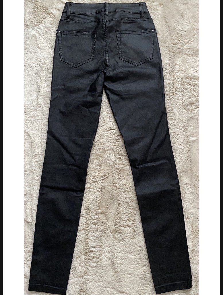 schwarze Hose Lederoptik Gr. 34 von Zero
