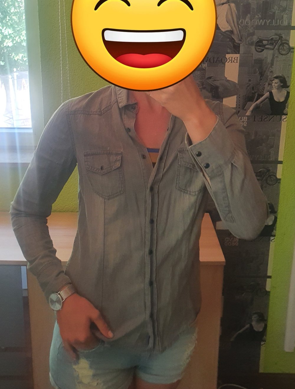 Jeansjacke Jeanshemd grau