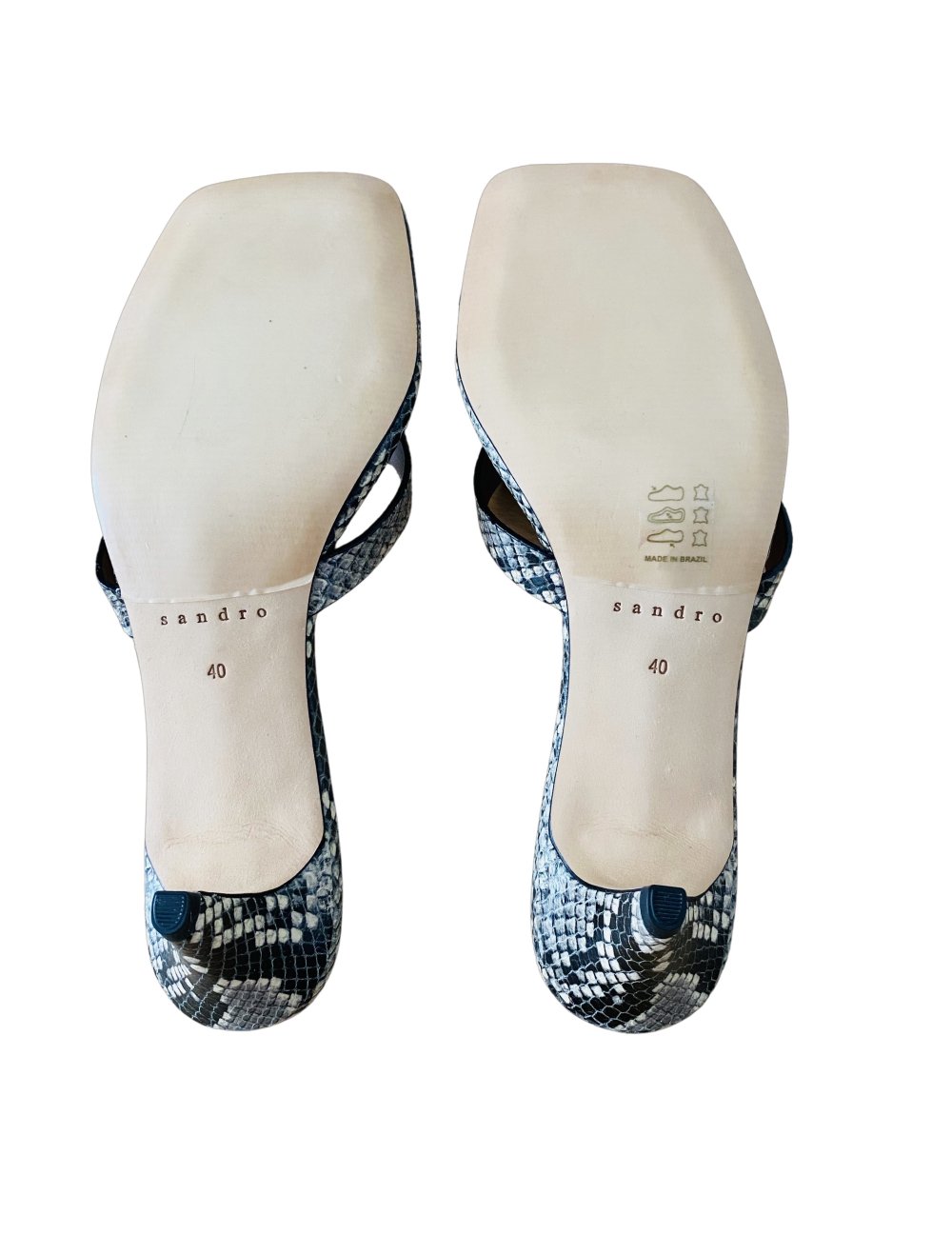 Sandro, Zehentrenner, Reptil, Leder, beige, Gr 40, neu, NP 175€