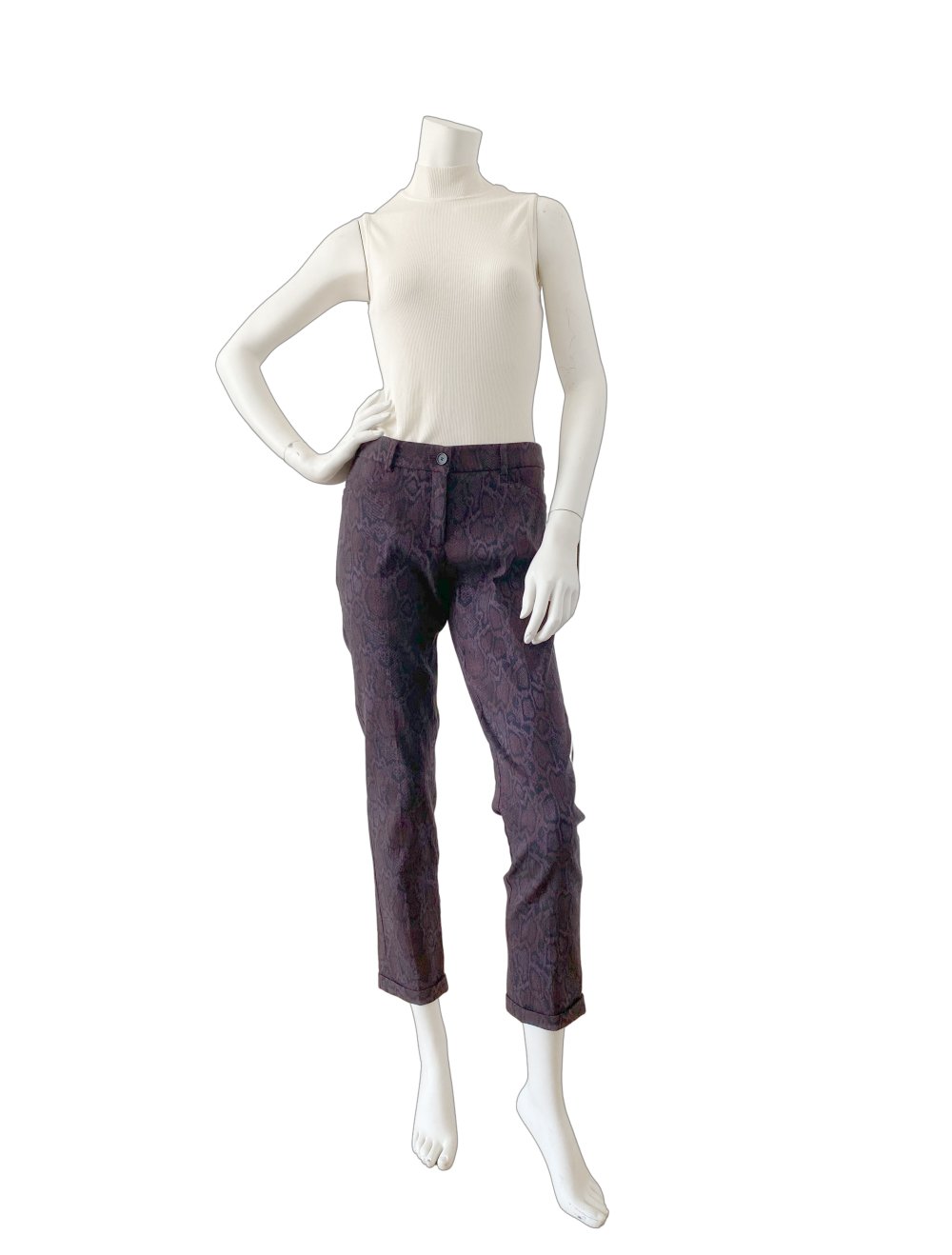 Brax, Hose, Maron, Lila, Leopardenprint, Gr 34, neu, NP 99,95€
