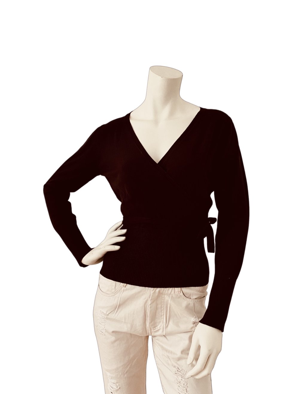 Zero, Strickpulli, Wickeloptik, dunkelbraun, Gr 38