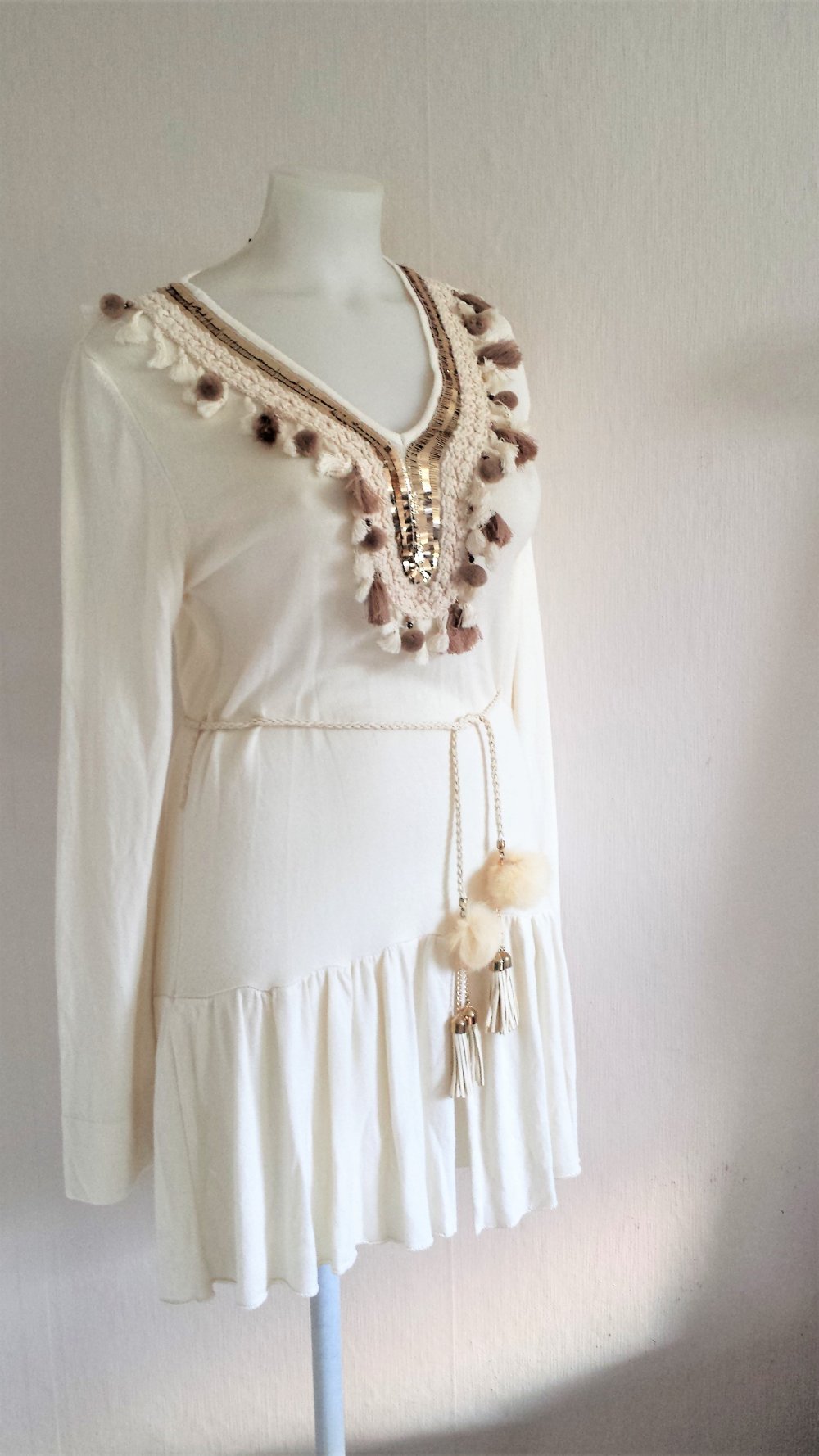 Boho Hippie Kleid Bohemian Laura Jane Paris AA 55 cm Länge 95 cm Größe 36/42 Sehr Hochwertig 55 % Modal, 45 % Acyl, 5 % Elastan 29 Euro 