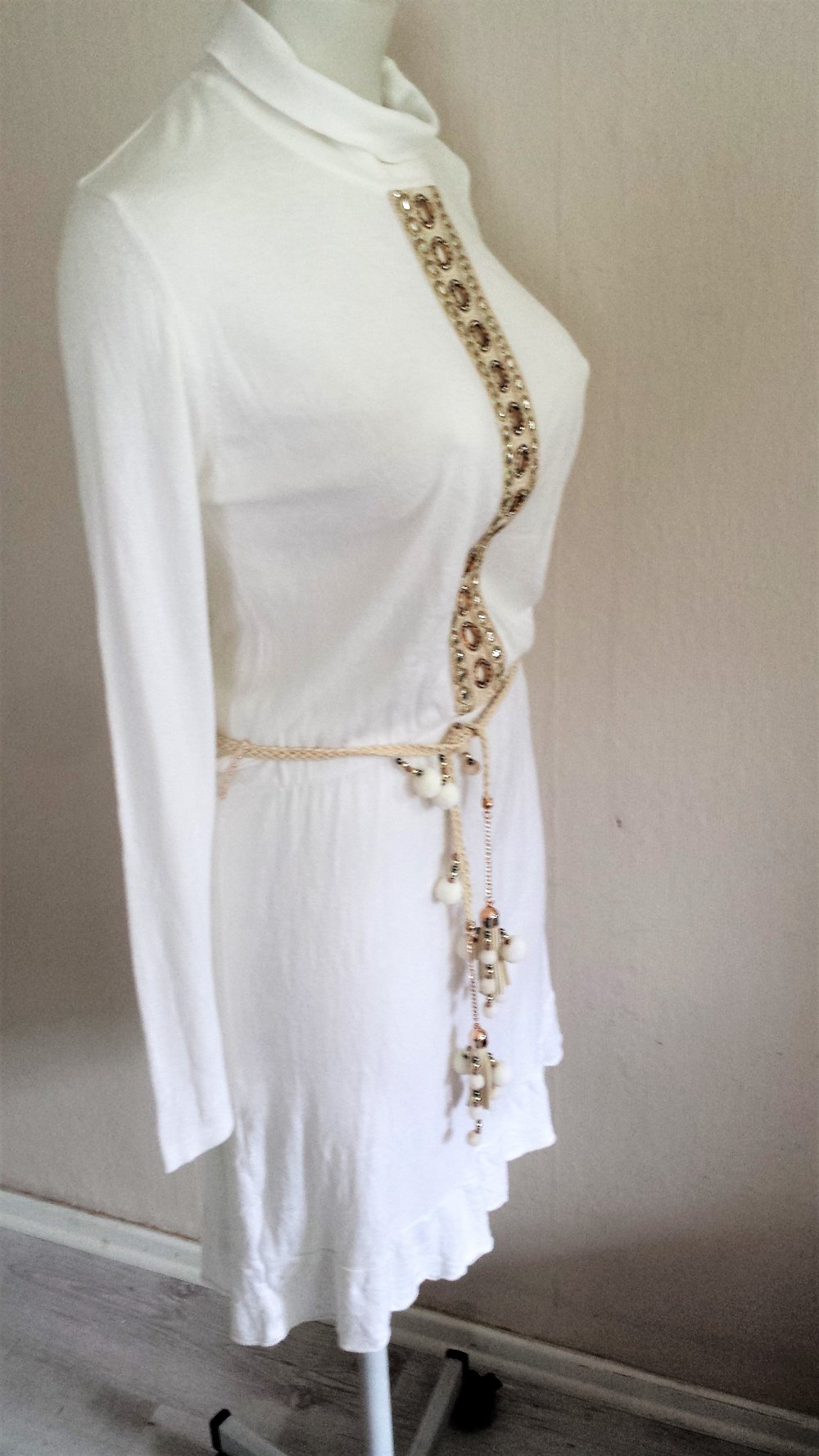 Laura Jane Paris Boho Ibiza Hippie Kleid Tunika mit Applikationen  