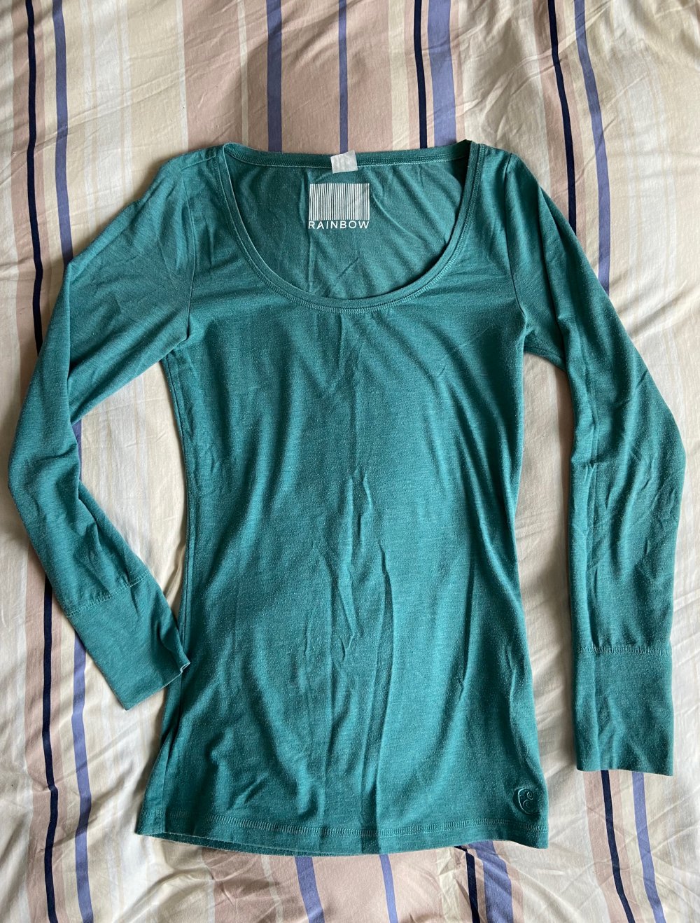 Langarmshirt eng Türkis Longsleeve