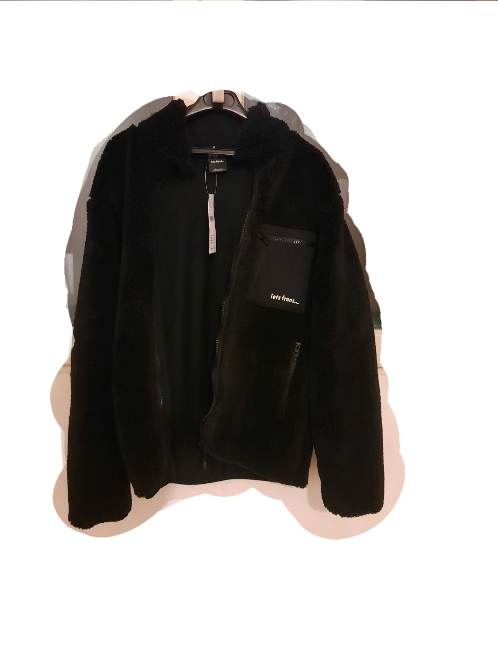 iets frans ... - Teddyplüsch-Jacke mit Reißverschlusstasche 