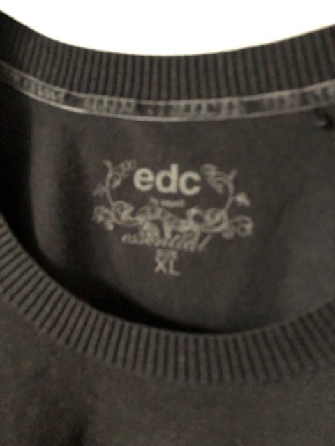 edc Langarmpulli, schwarz, XL