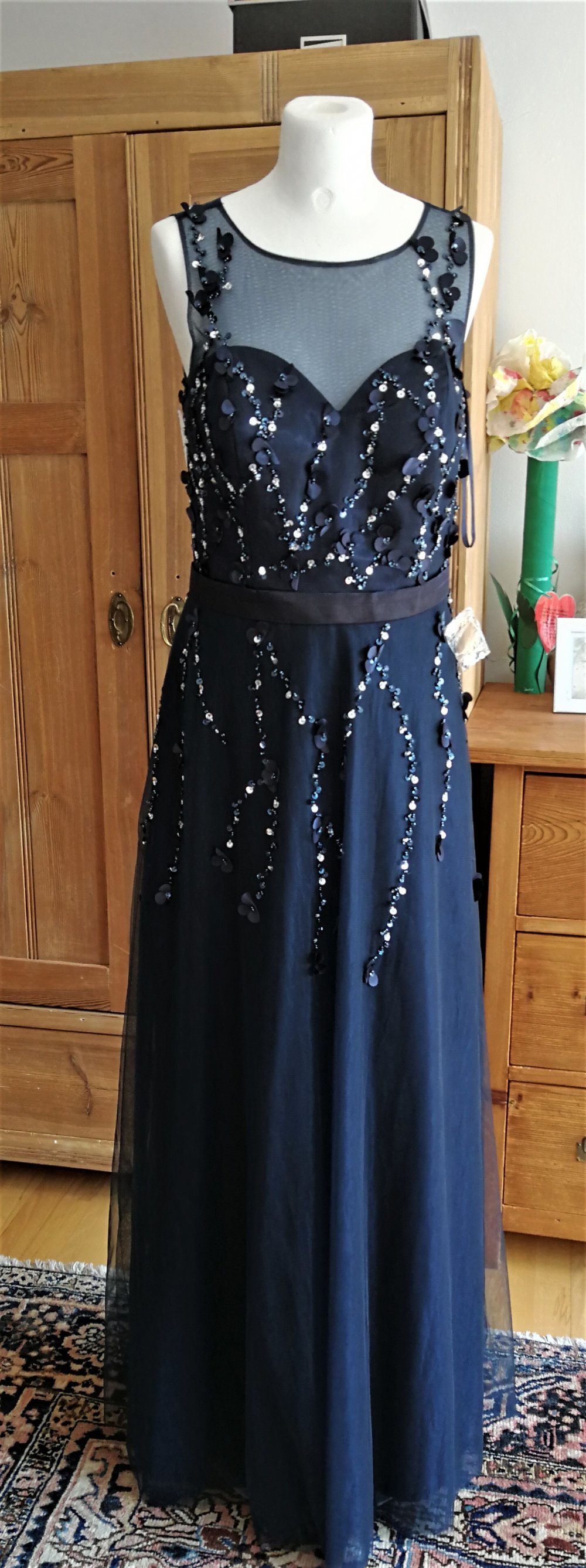 Ballkleid - blau transparent 