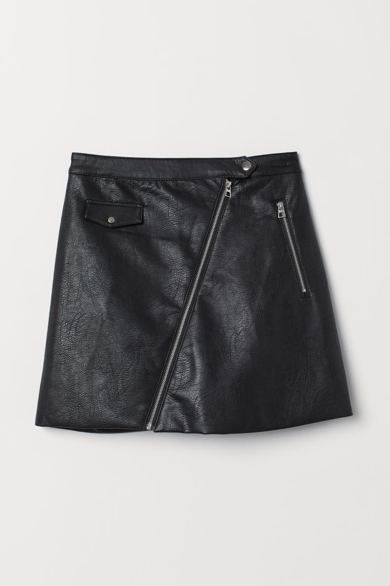 Leder Rock zip