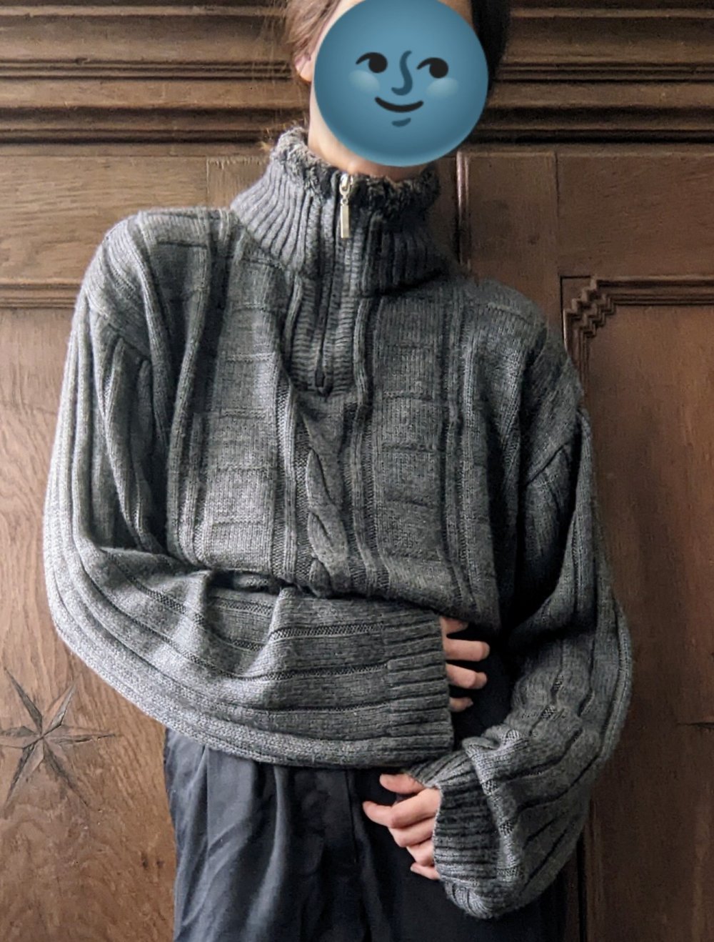 Pullover Wolle Kragen & Zipper