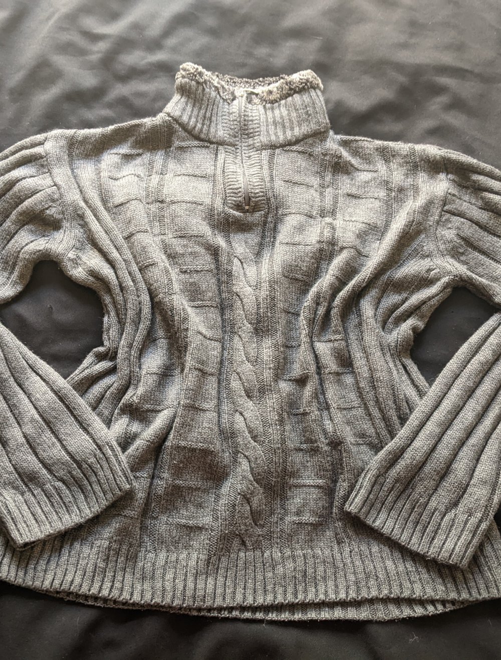 Pullover Wolle Kragen & Zipper