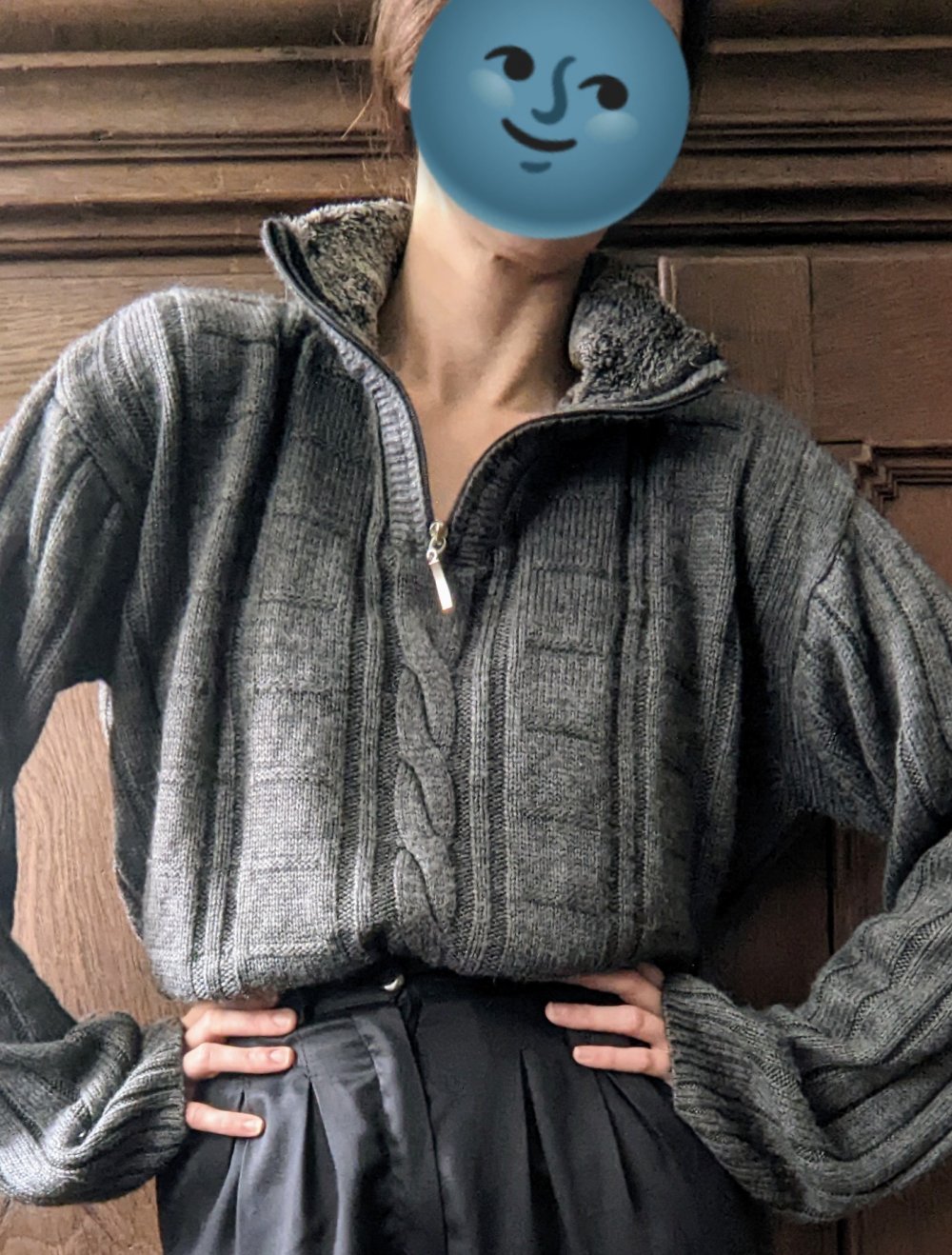 Pullover Wolle Kragen & Zipper