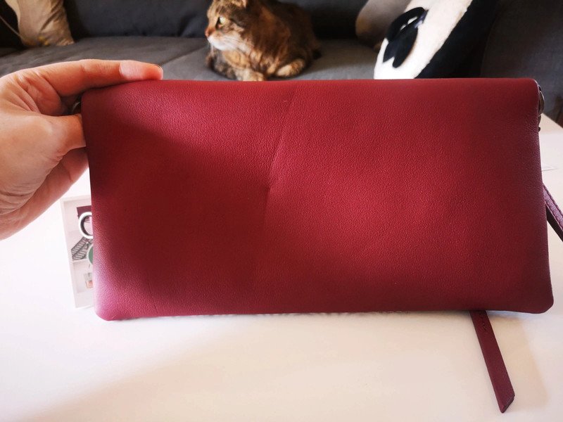 Aimi Umhänge Tasche Clutch Japan burgunder rot Herbst Leder