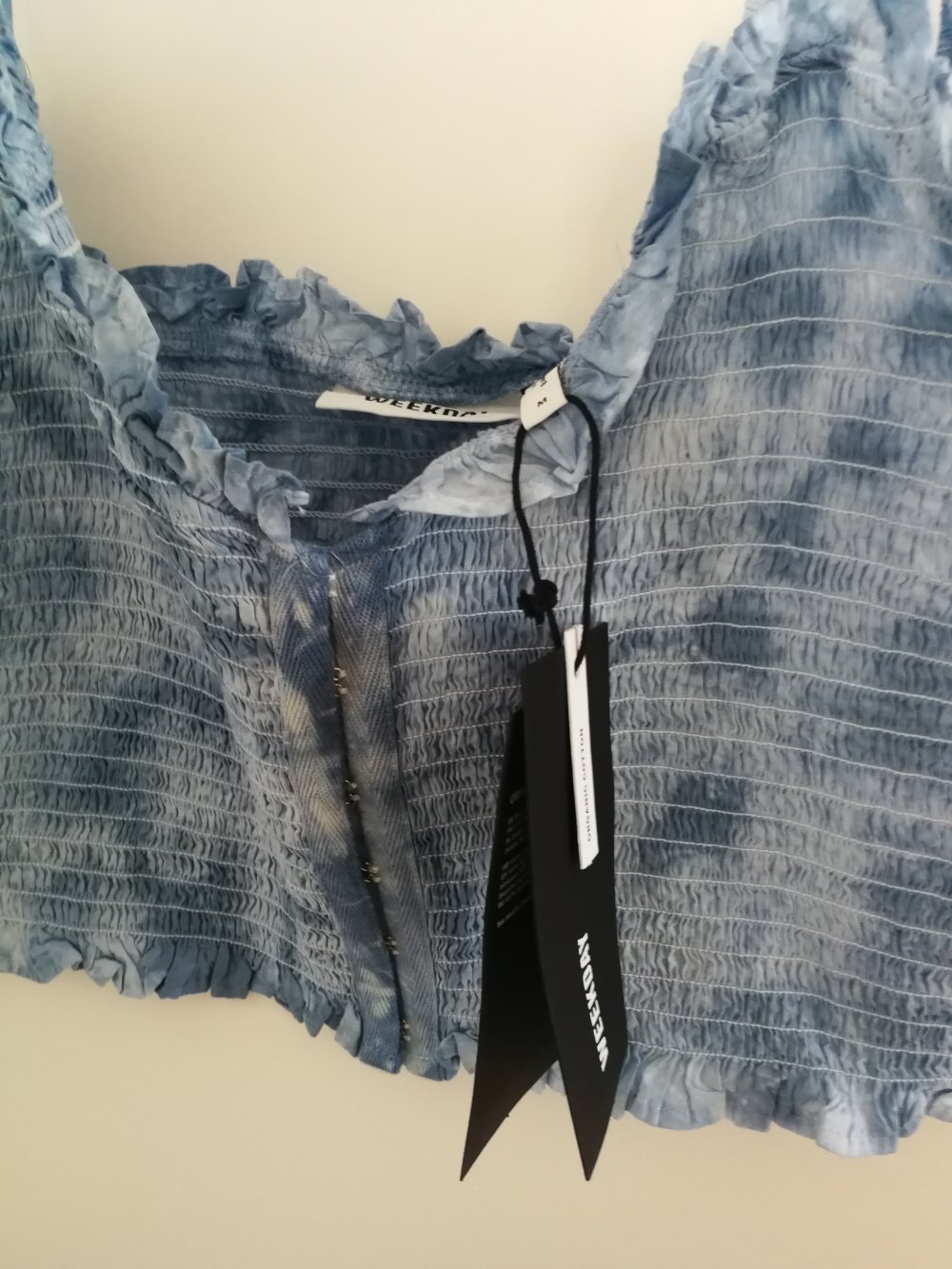 Blaues Crop Top Weekday M