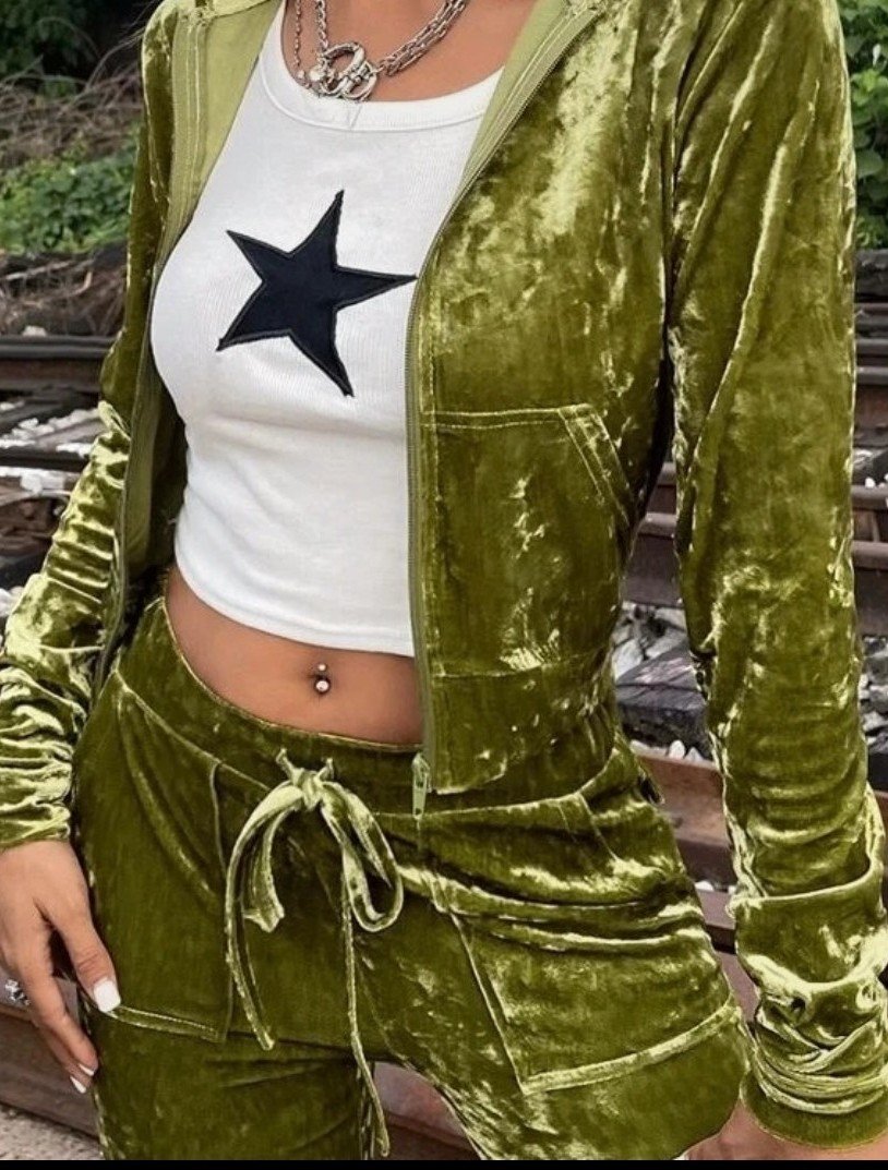Grunge hoodie samt mit Reißverschluss