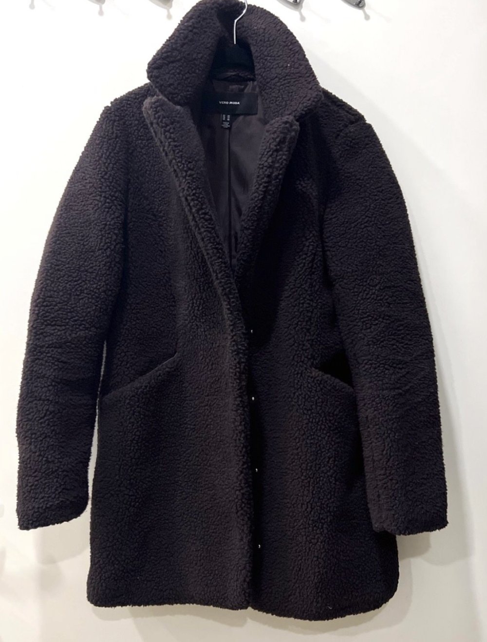 vero moda teddy Mantel fellmantel xs Weinrot