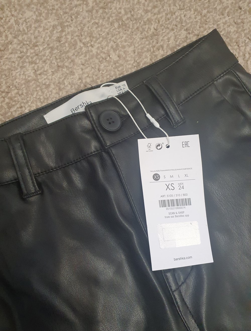 Bershka wide leg lederhose