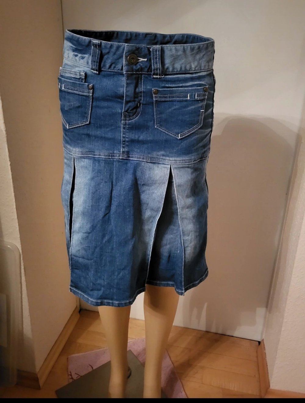 vero Moda XS 34 Jeans Rock Faltenrock blau