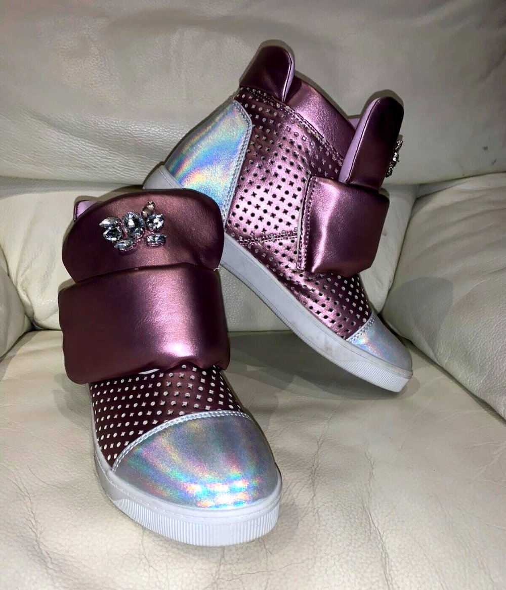 Tolle Boots Stiefelleten Sneacker  in gr 38 Farbe Lila Silber  Kristalle Neu