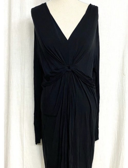 Navy Blau Schwarzes Langarm Umstandsmoden Kleid