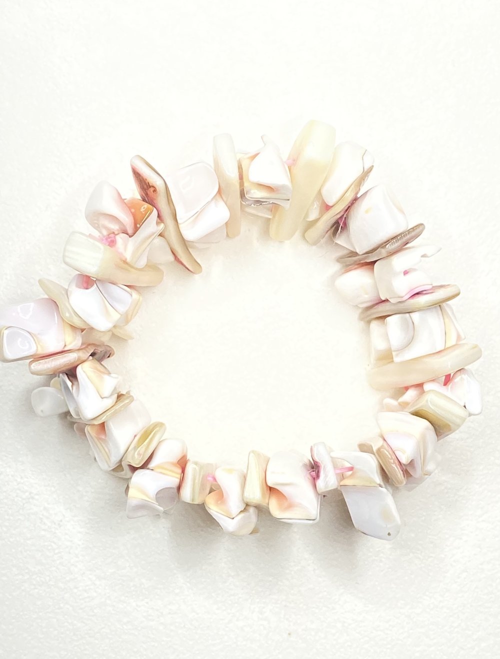 Weiß Rosa Muschel Splitter Statement Armband