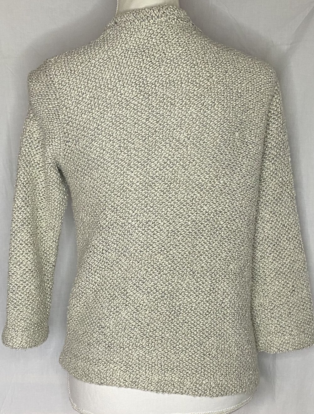 Weiß Schwarz Gestrickter Cardigan