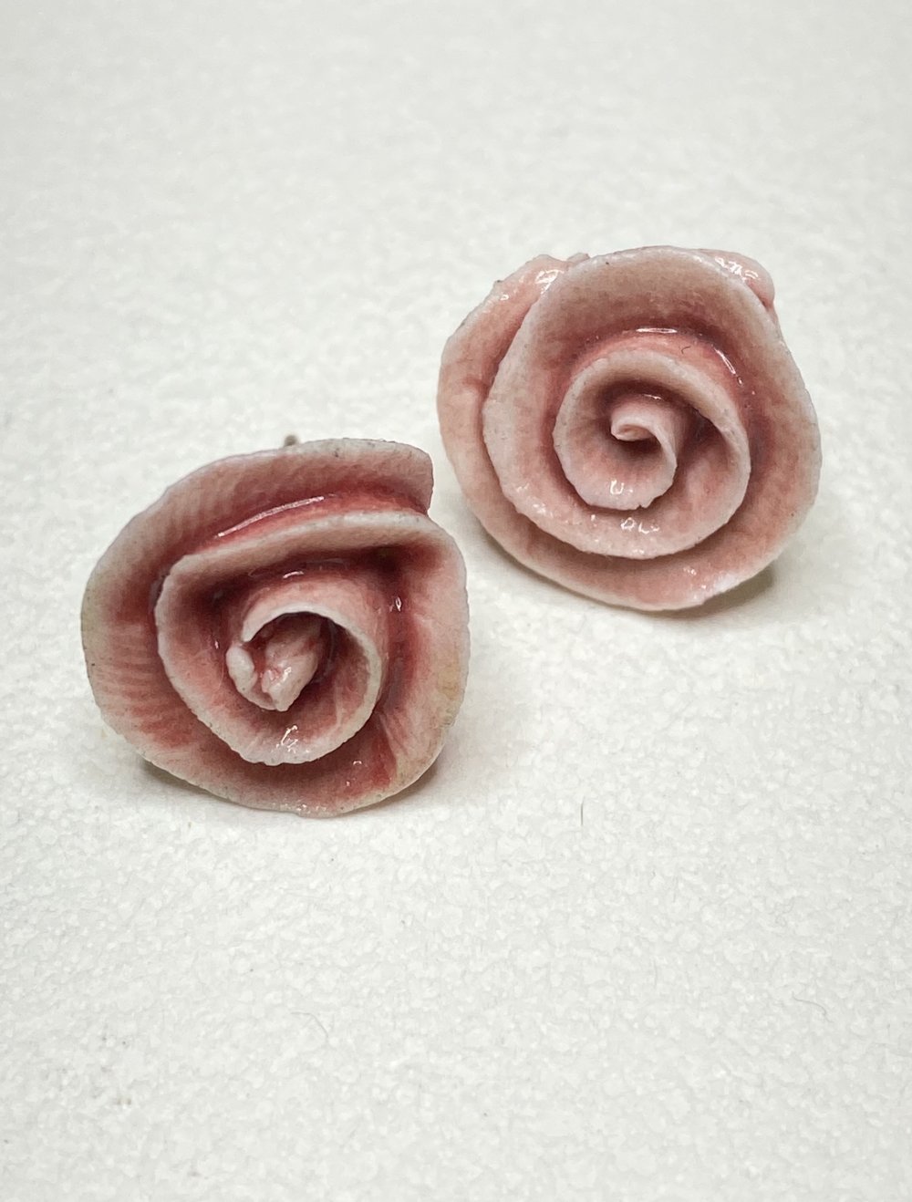 Rosa Keramik Rosen Ohrstecker