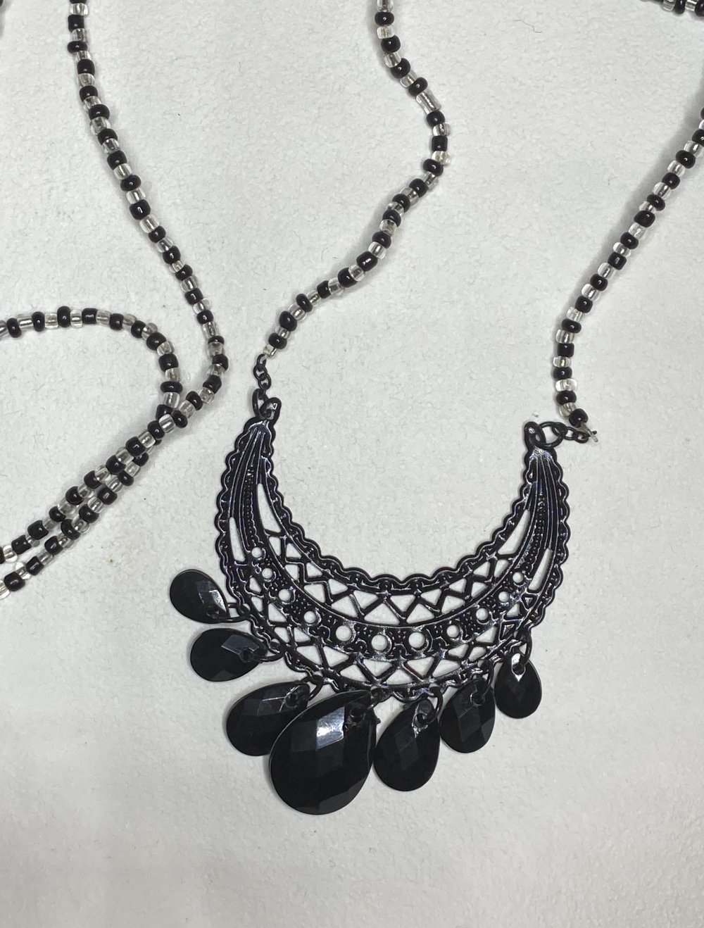 Upcycling Strass Long Kette