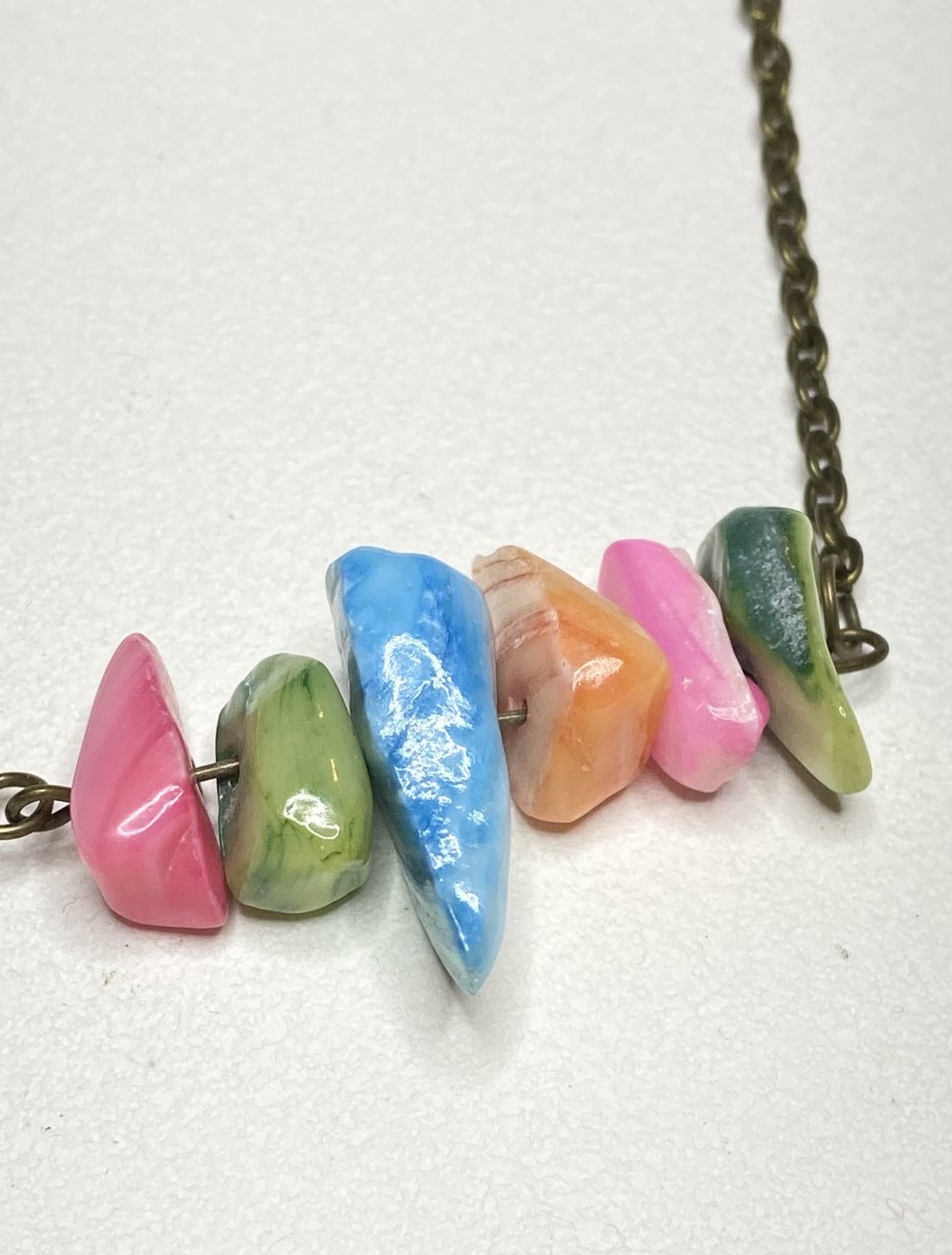 Buntes Achat Edelstein Collier
