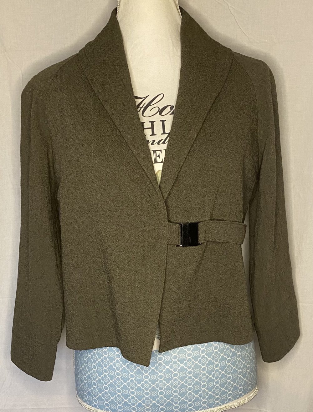 Oliv Graue Crop Jacke