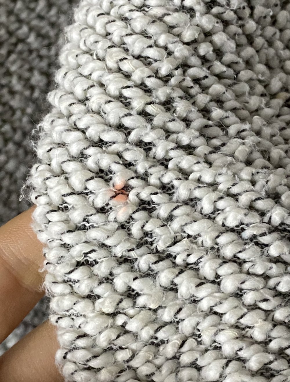 Weiß Schwarz Gestrickter Cardigan