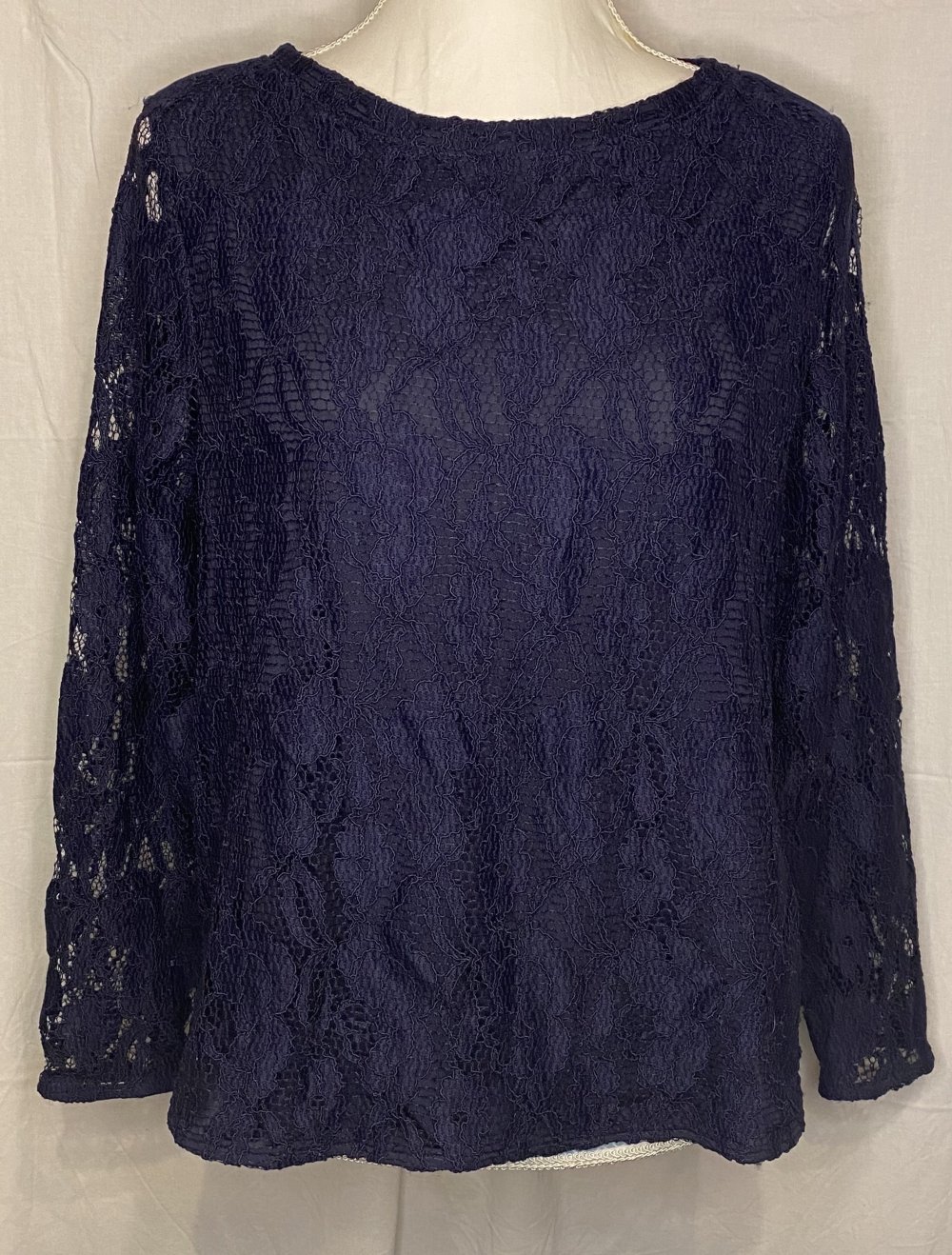 Navy Blauer Pullover mit Spitze