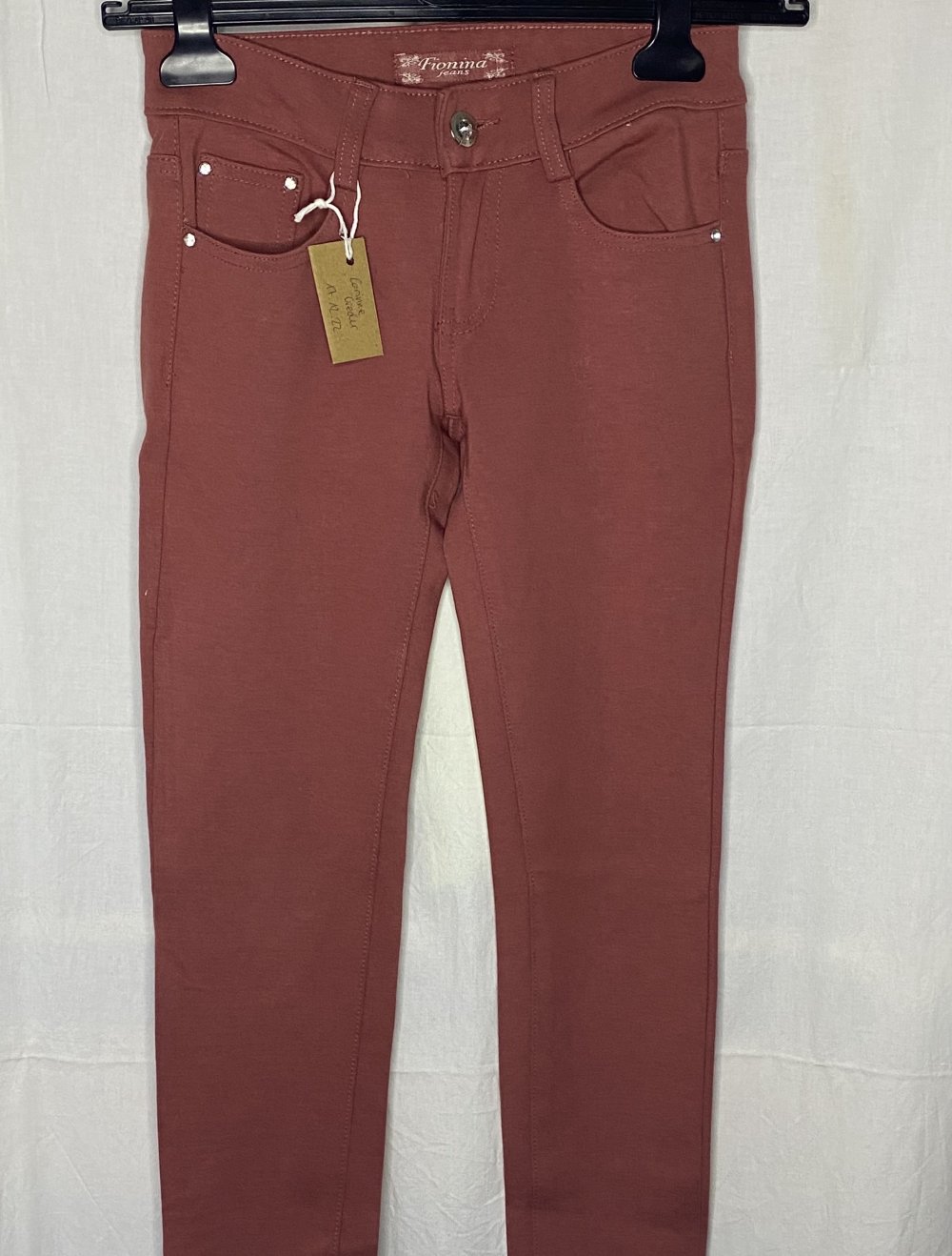 Dark Rose Pinke Stretch Röhren Hose