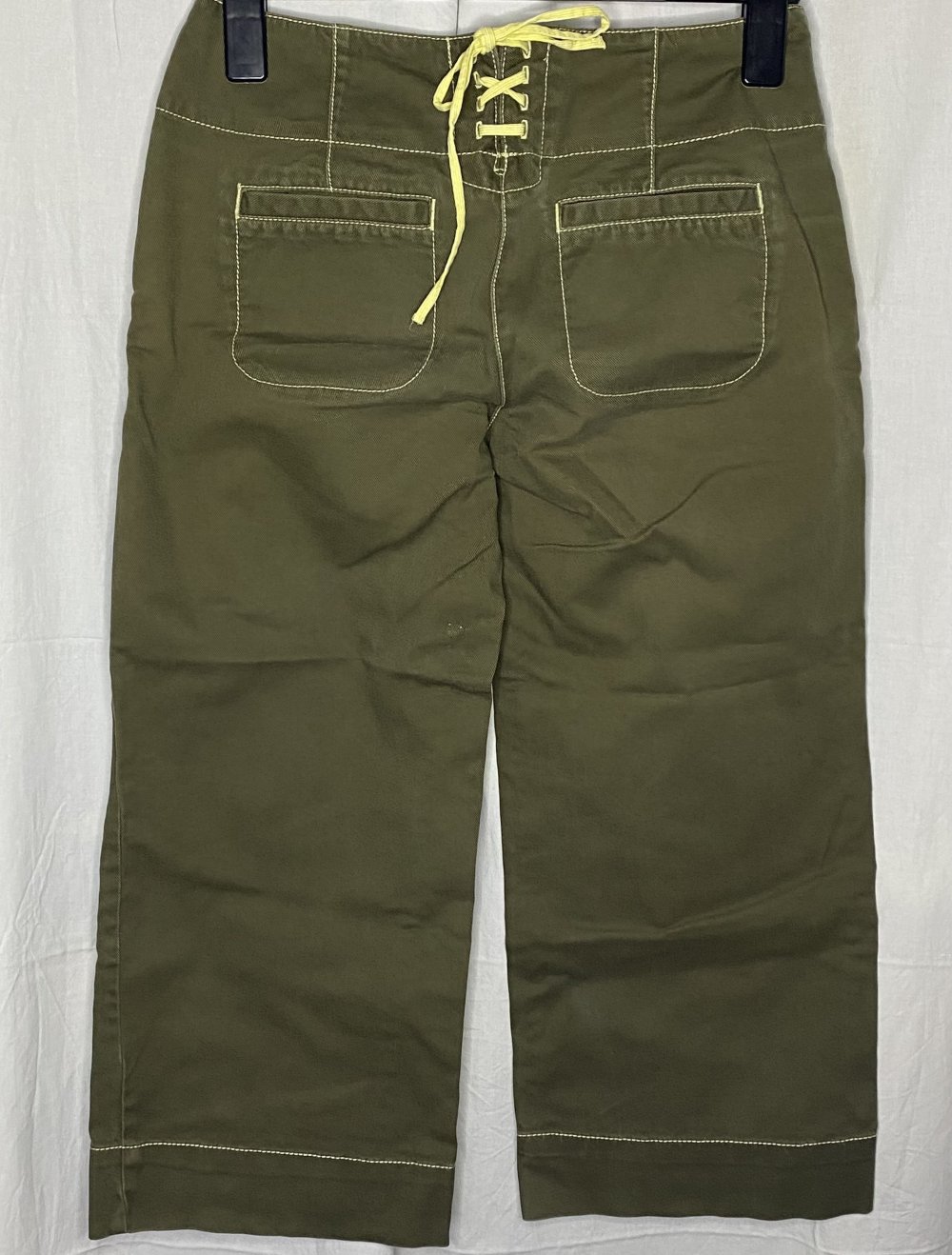 Kaki Grüne Stoff Hose
