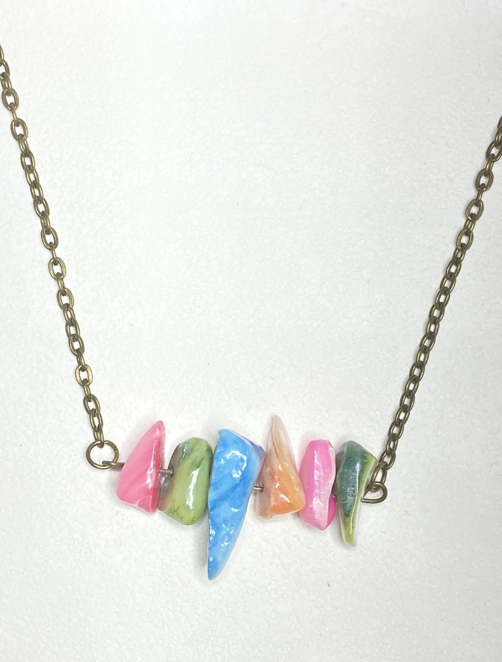 Buntes Achat Edelstein Collier