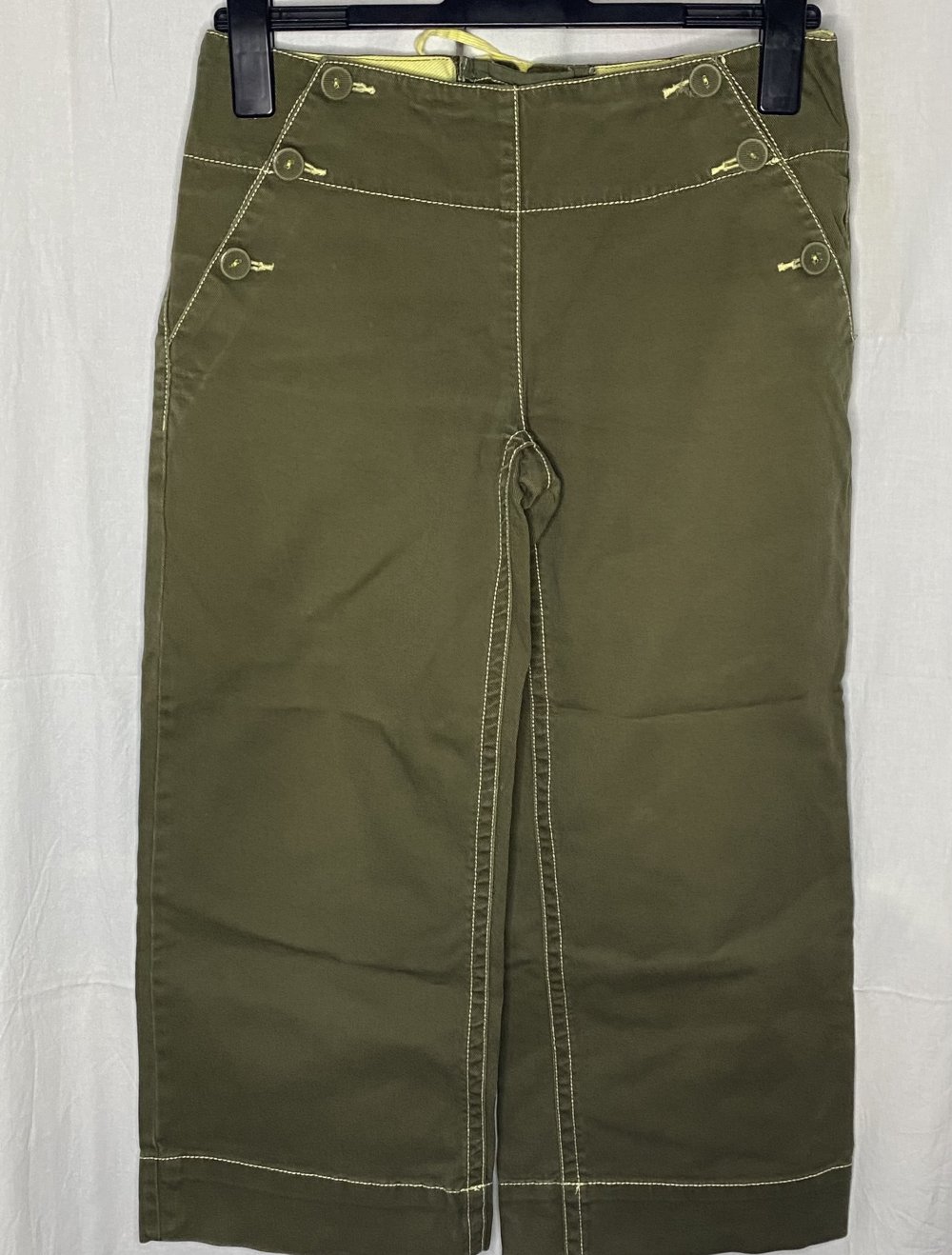 Kaki Grüne Stoff Hose