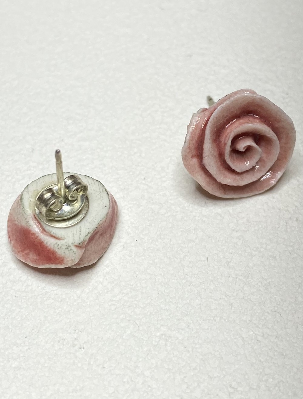 Rosa Keramik Rosen Ohrstecker