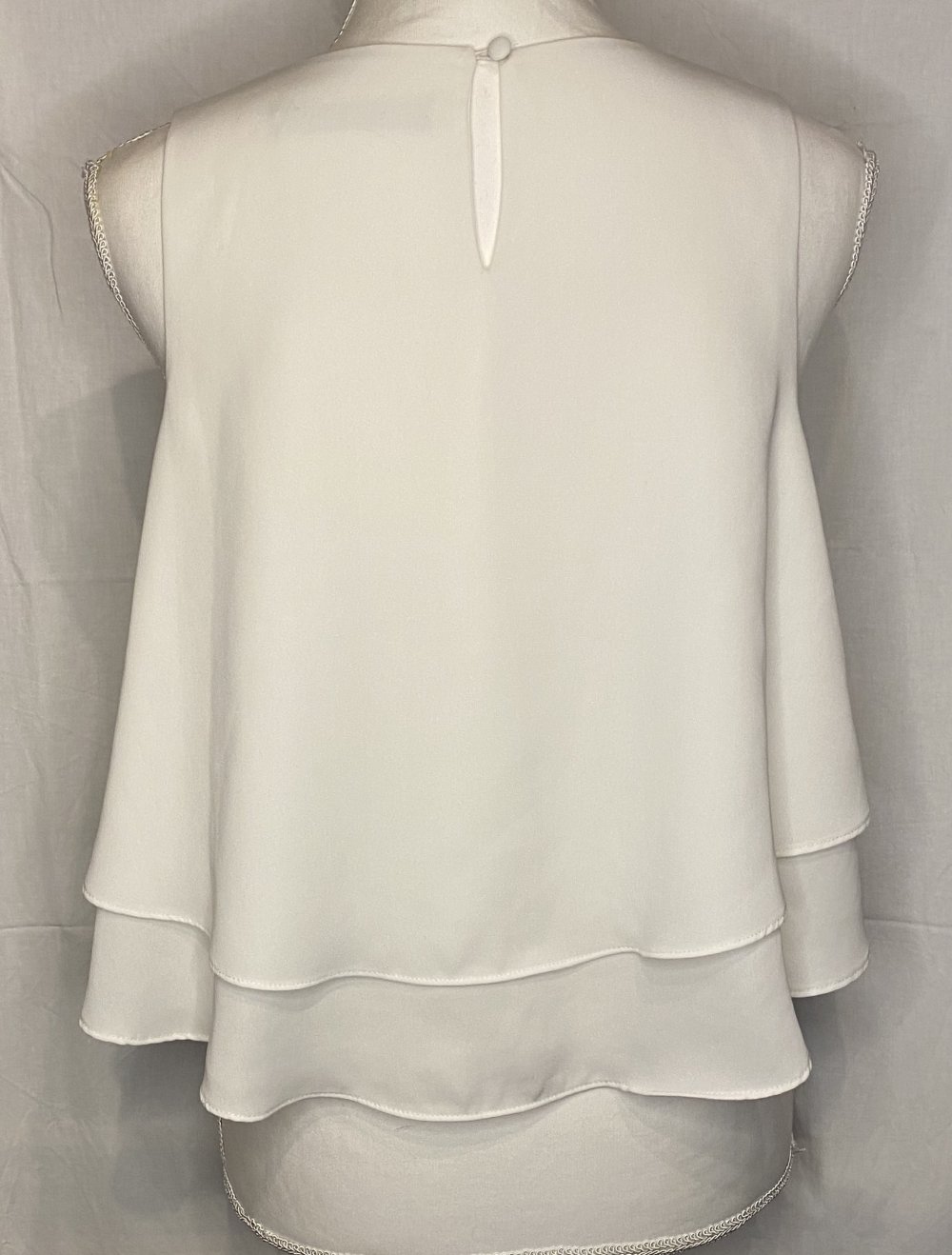 Weißes Lageb Blusen Top