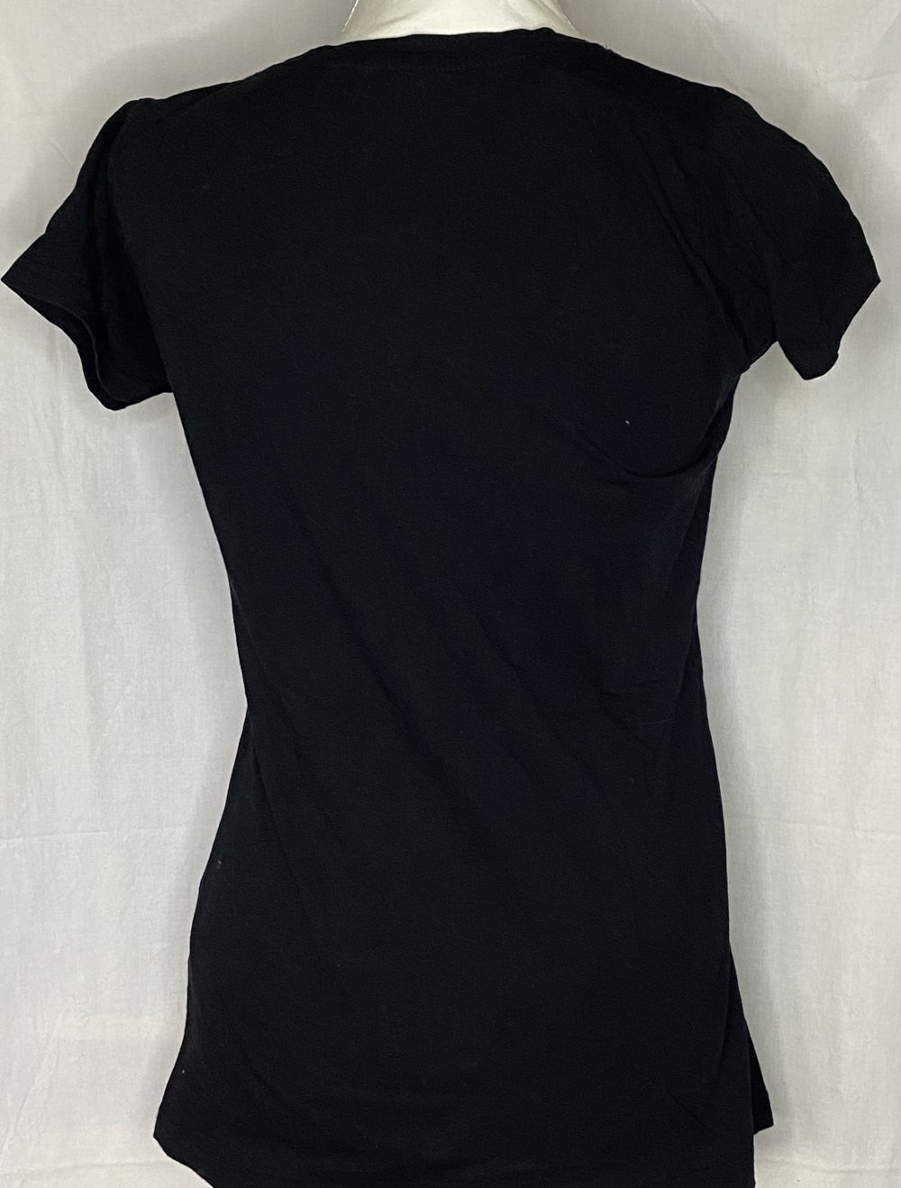 Schwarzes T-Shirt mit US Flagge & Silbernem Pailletten Stern