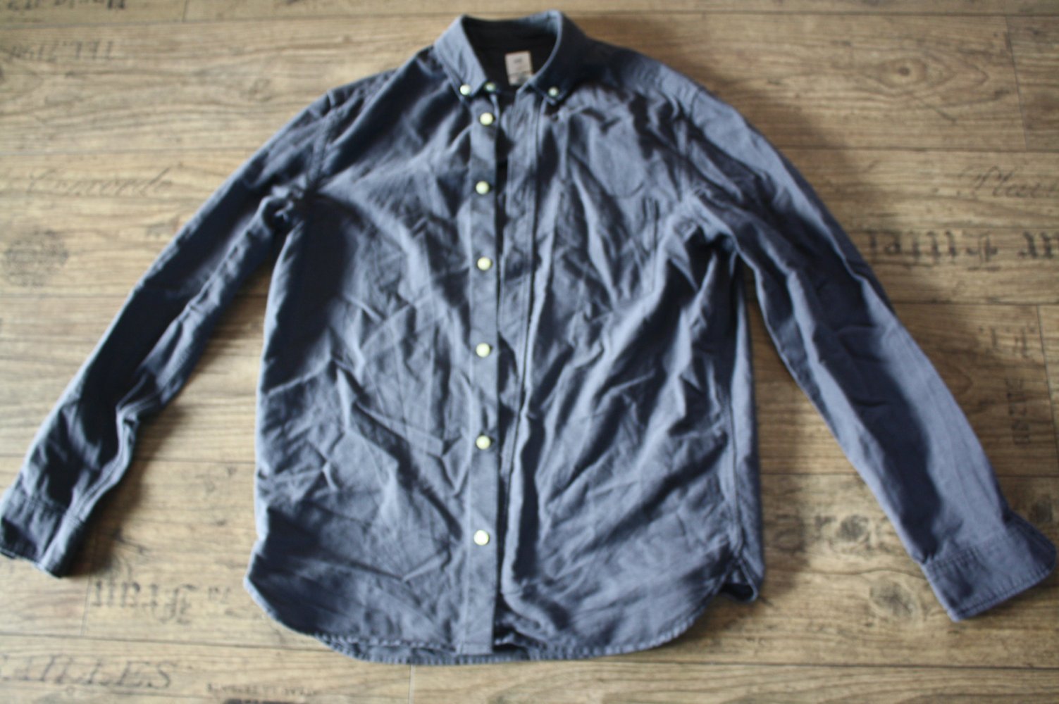 Wie neu Herren Hemd Regular Fit Grösse M dunkelblaugrau Jeansoptik