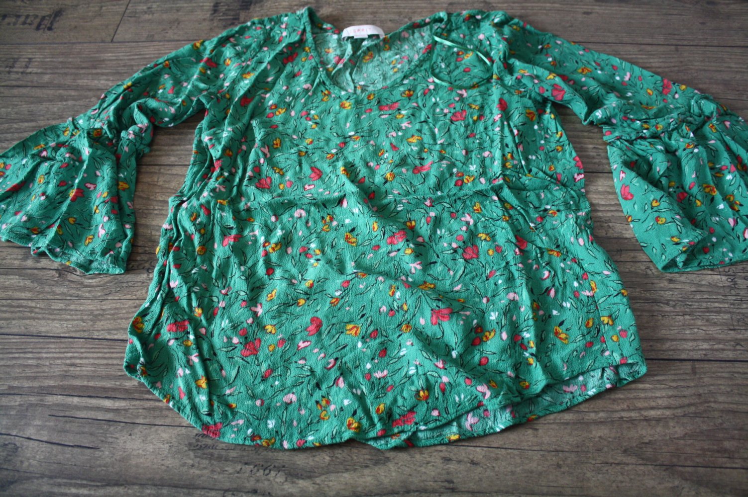 Esprit Mille Fleur Bluse bunte Bluse Blumenbluse Hippie Gypsy Boho Goa XS 34