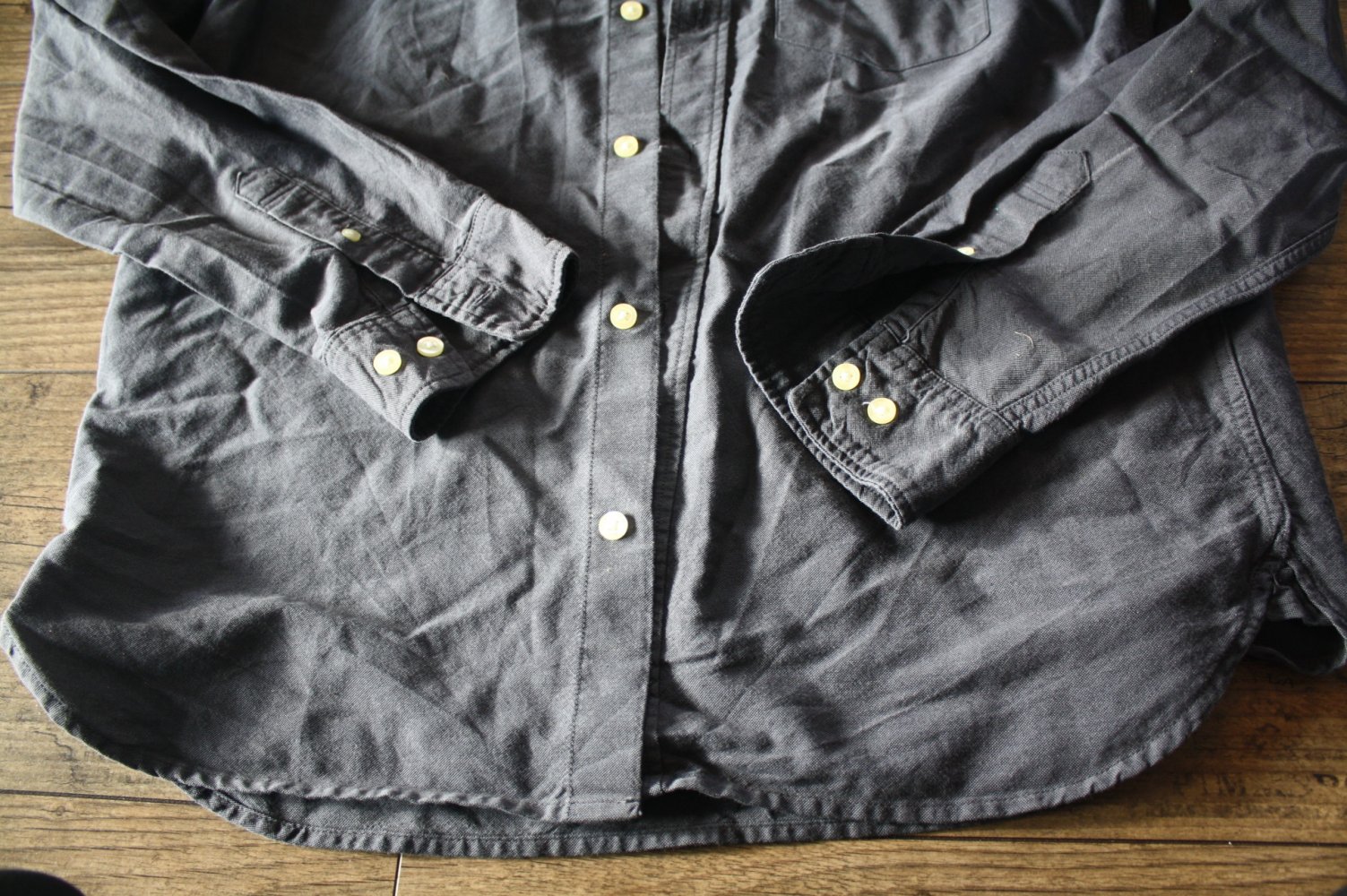 Wie neu Herren Hemd Regular Fit Grösse M dunkelblaugrau Jeansoptik