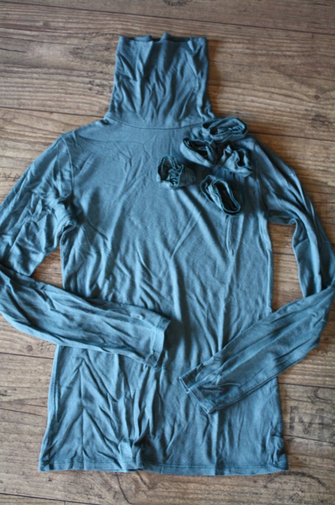Made in Italy Saxx Sweatrolli Rollkragenpulli Sweatshirt Rollkragen Sweatpullover Stoff Rosen XS 34 