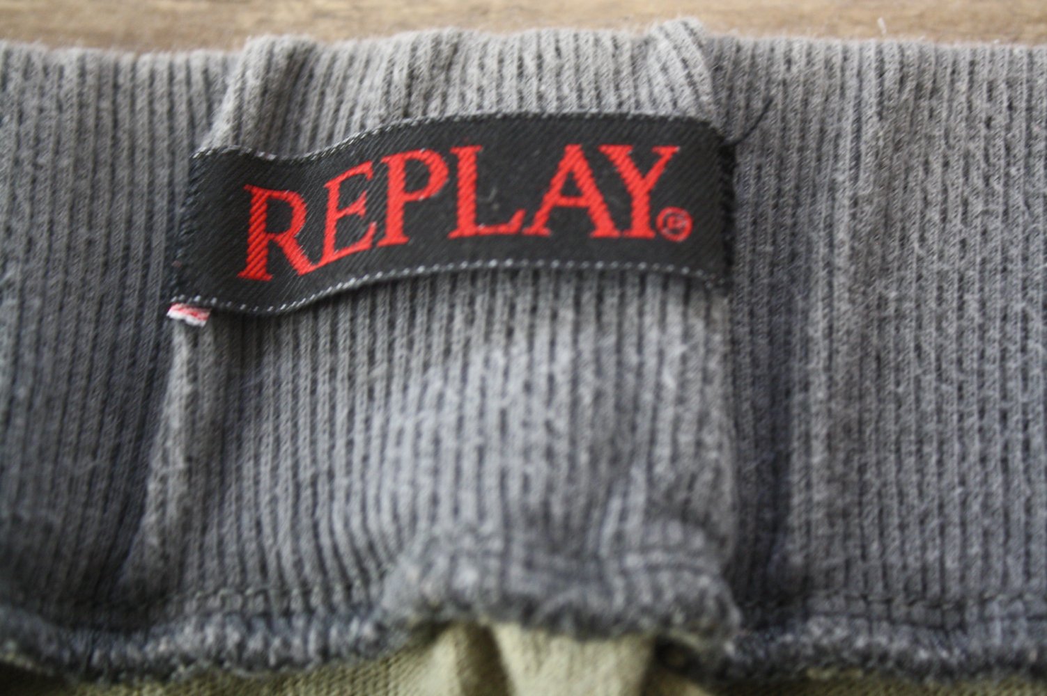 Sweatrock Replay Jerseyrock Rock  mit Reissverschluss Vintage Used S 36 Khaki 90er 2000er Y2k