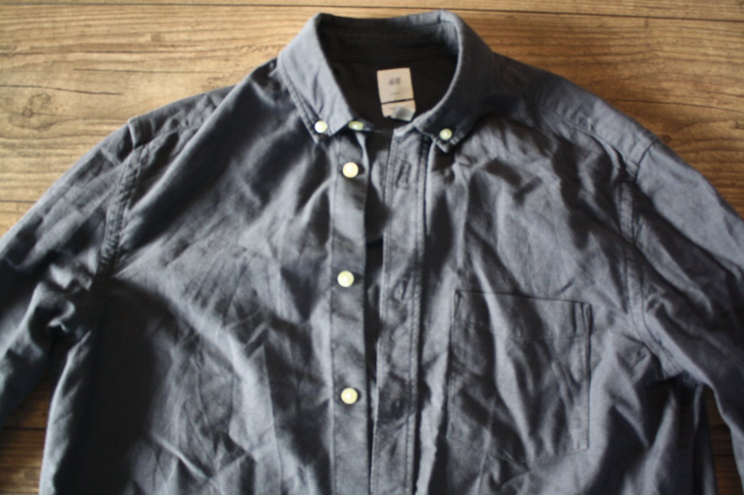 Wie neu Herren Hemd Regular Fit Grösse M dunkelblaugrau Jeansoptik