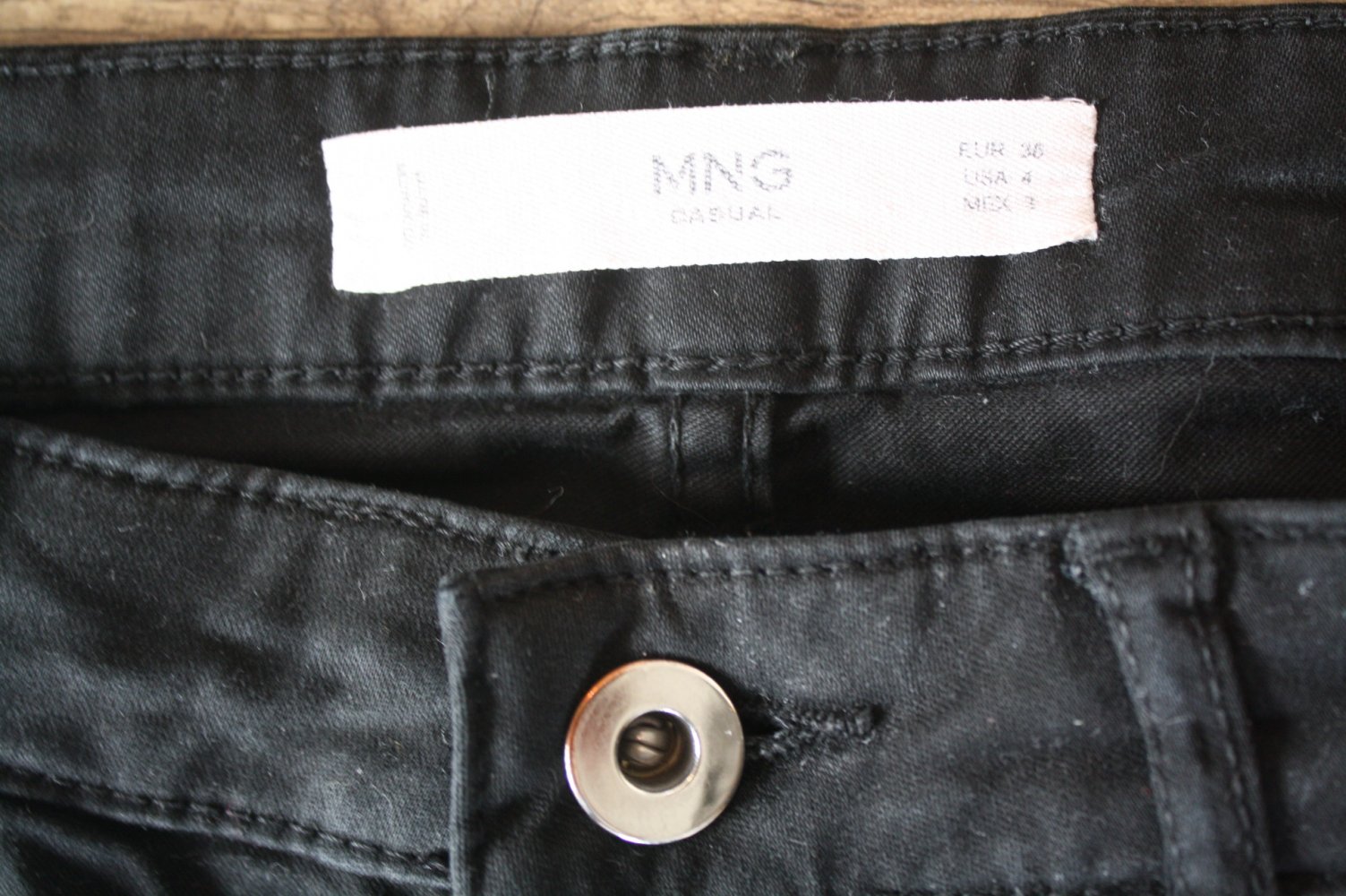 Schwarze Jeanshose Mango Casual M 38 Superstretch Elastisch