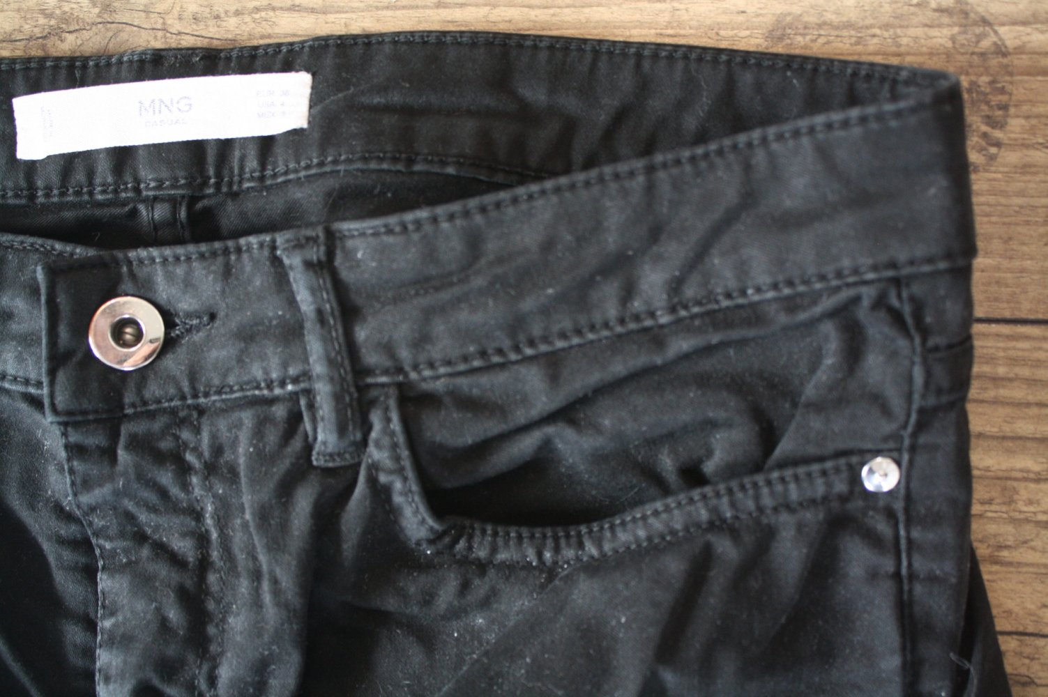 Schwarze Jeanshose Mango Casual M 38 Superstretch Elastisch