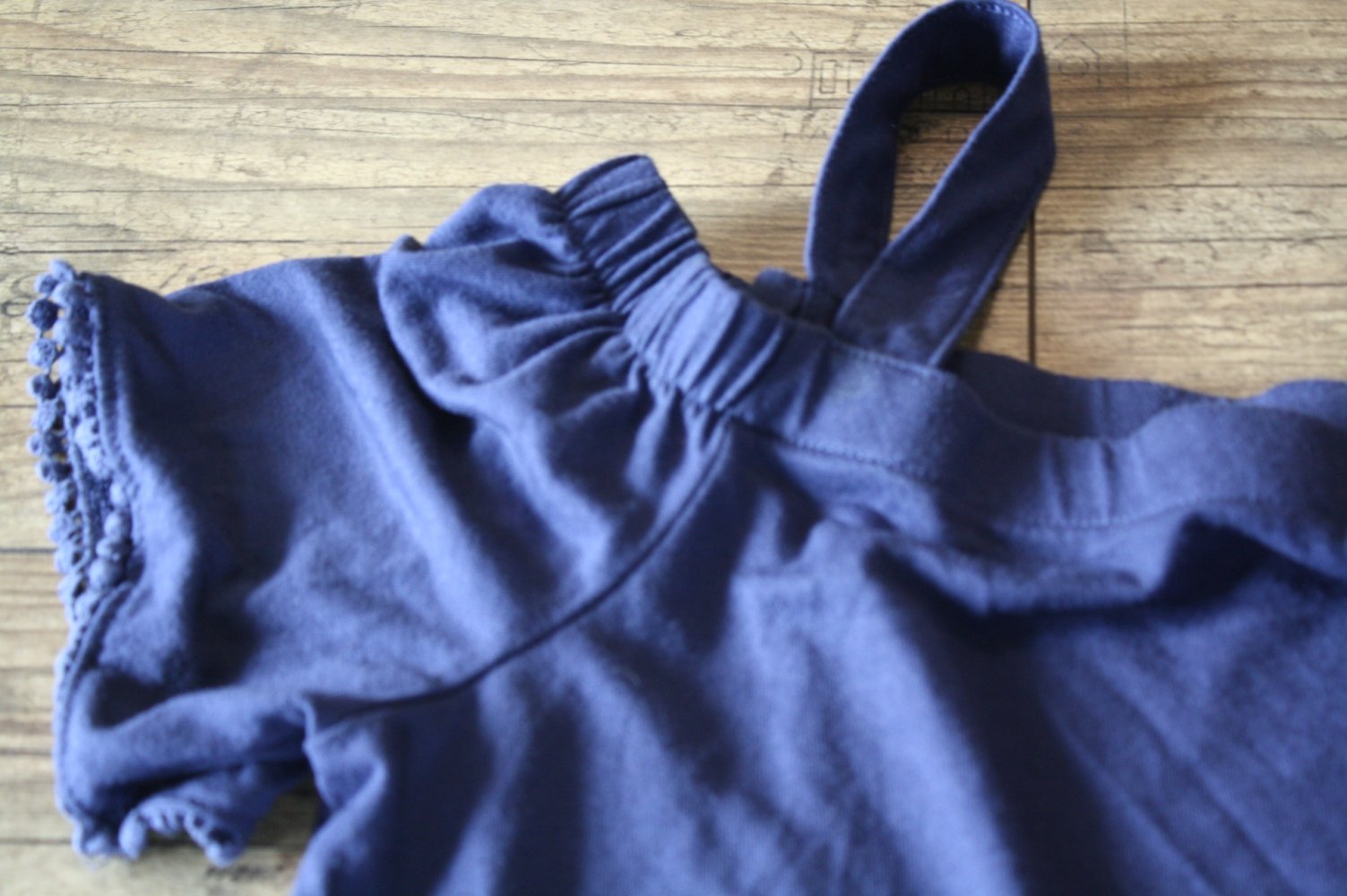 Lässiges Ethno Boho Sommershirt Trägershirt Coachella S 36 dunkelblau neuwertig