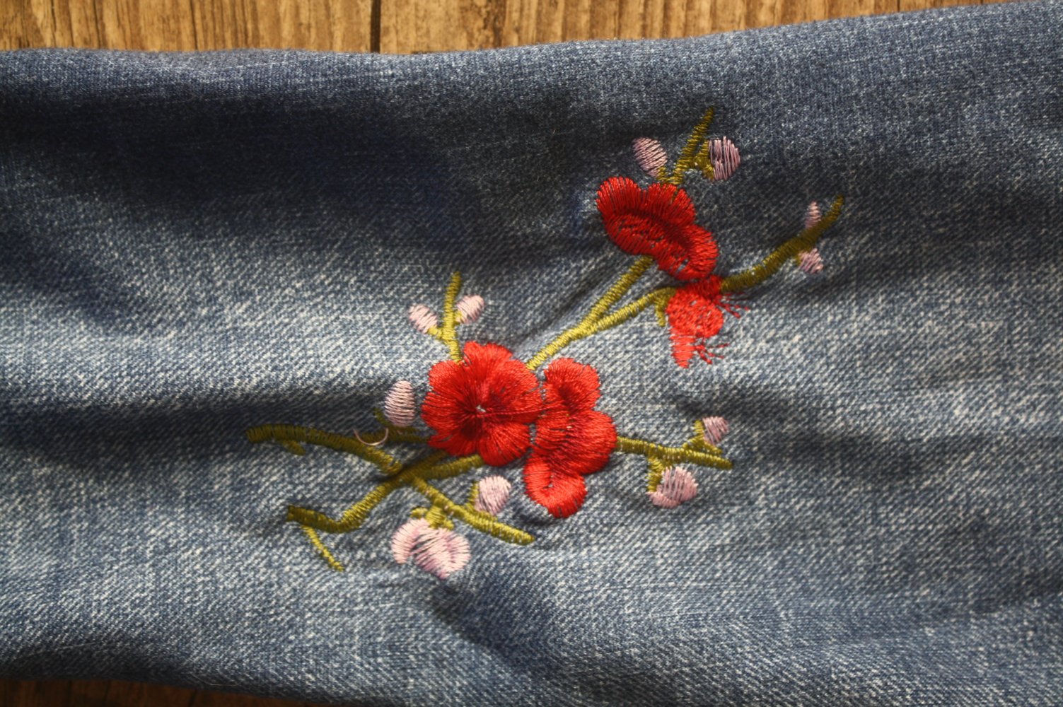 Gefütterte Leggings Blumen Stickerei Winterleggings S 36 Warm